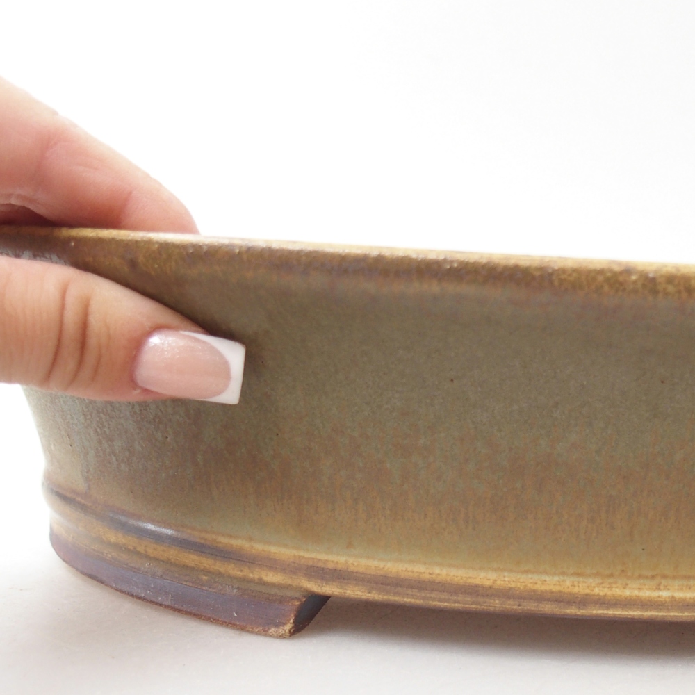 Bonsaischale aus Keramik 32 x 29 x 7,5 cm, grün