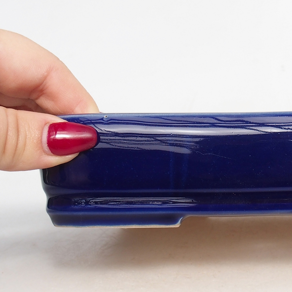 Bonsaischale aus Keramik 18 x 13 x 4 cm, Farbe blau