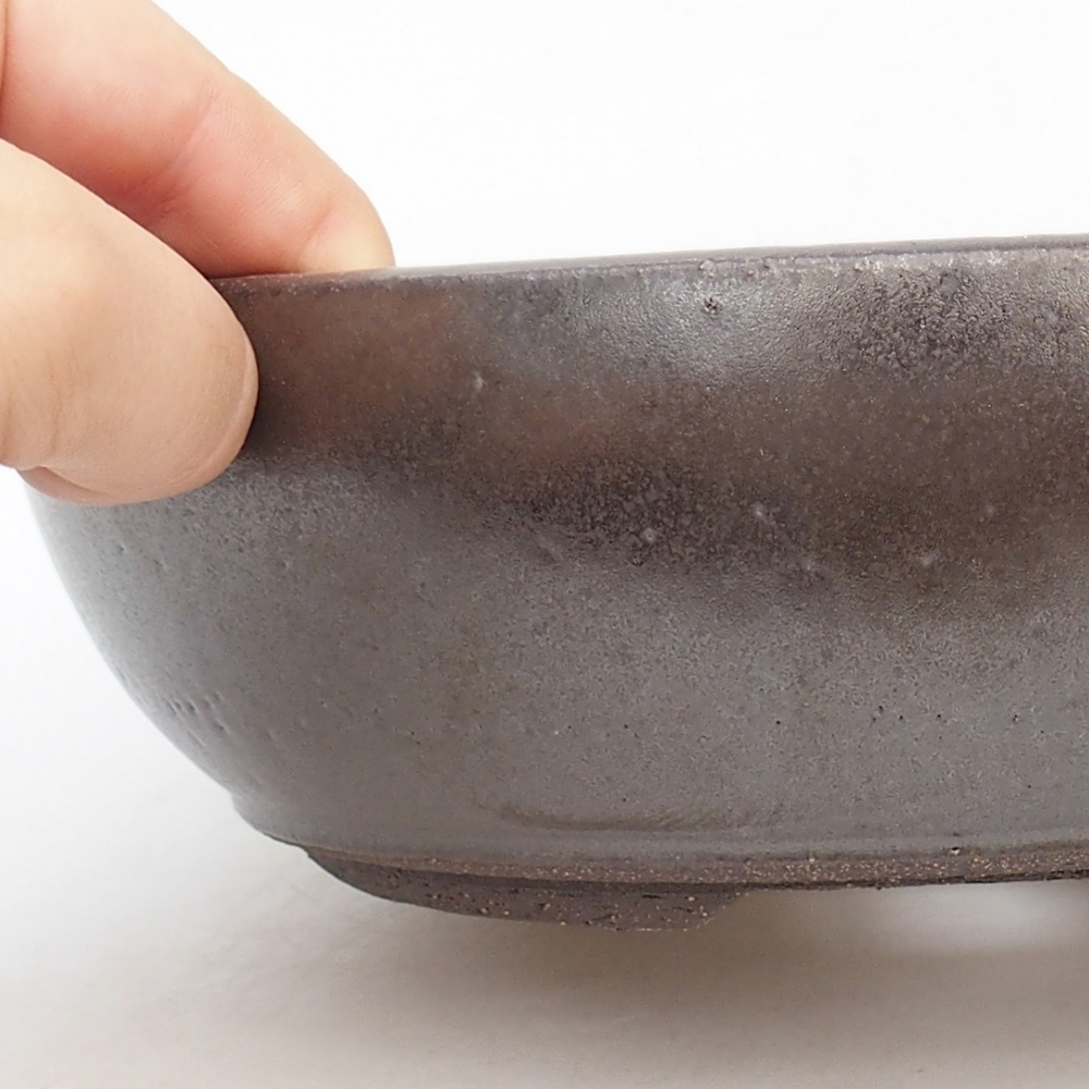 Bonsaischale aus Keramik 20 x 20 x 6,5 cm, metallfarben