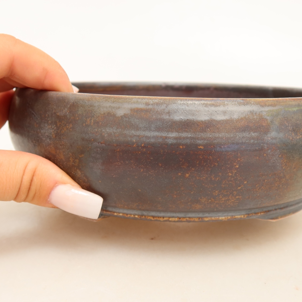 Keramik-Bonsai-Schale 17 x 17 x 5,5 cm, Farbe: braun