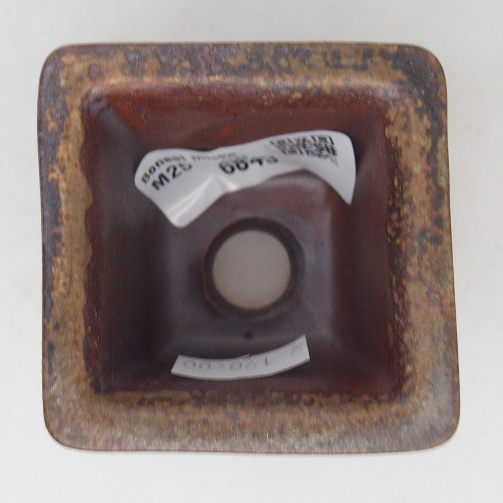 Bonsaischale aus Keramik 5,5 x 5,5 x 5,5 cm, braun