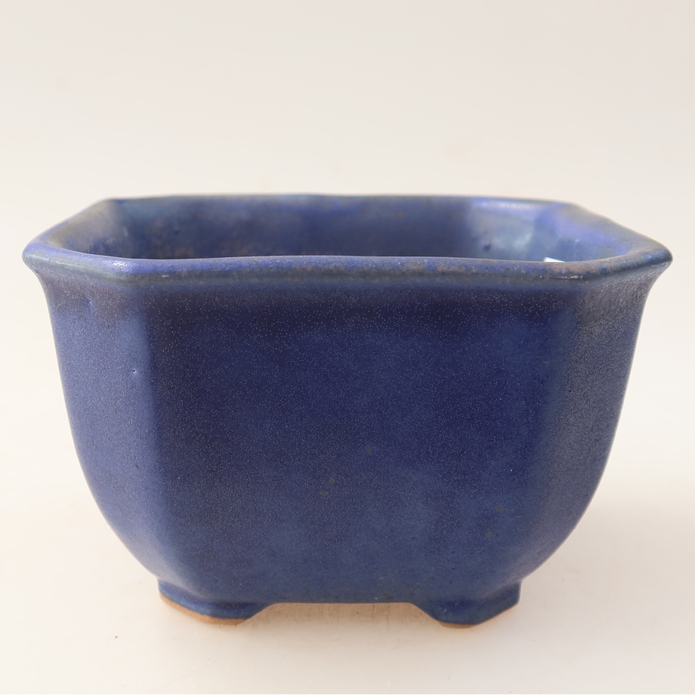 Keramik-Bonsai-Schale, 10 x 10 x 6,5 cm, Farbe: Blau