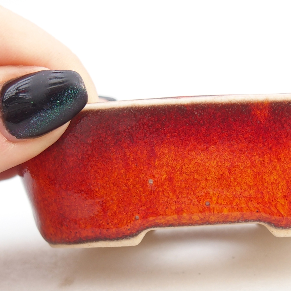 Mini-Bonsaischale 6 x 6 x 2,5 cm, Farbe rot