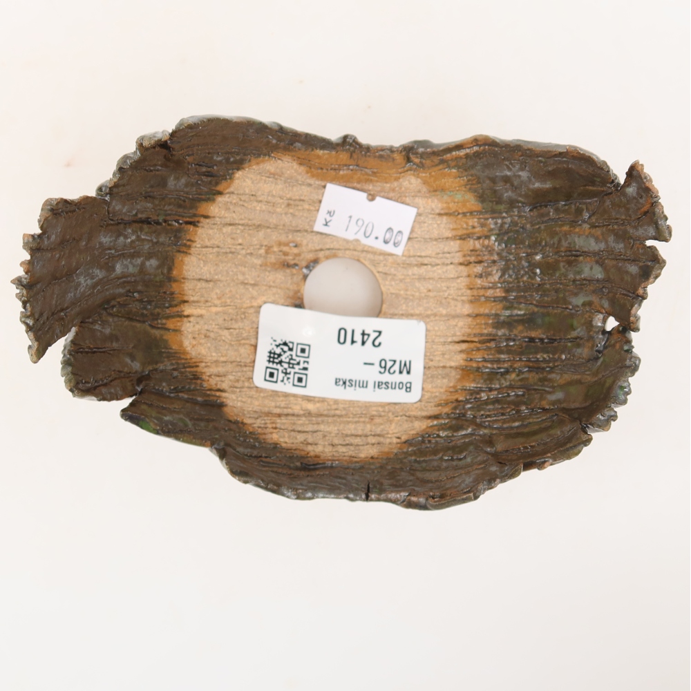 Keramikschale  11,5 x 8 x 8 cm, Farbe: braun-grün