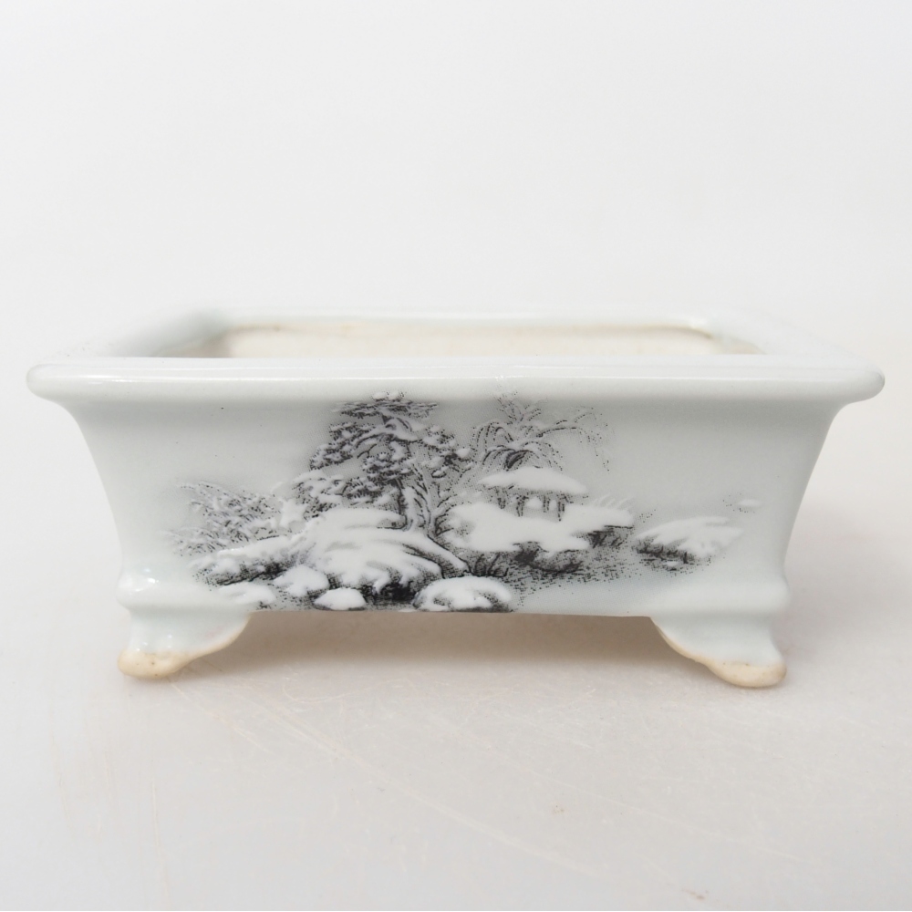 Mini-Bonsaischale 8 x 6 x 3 cm, weiß