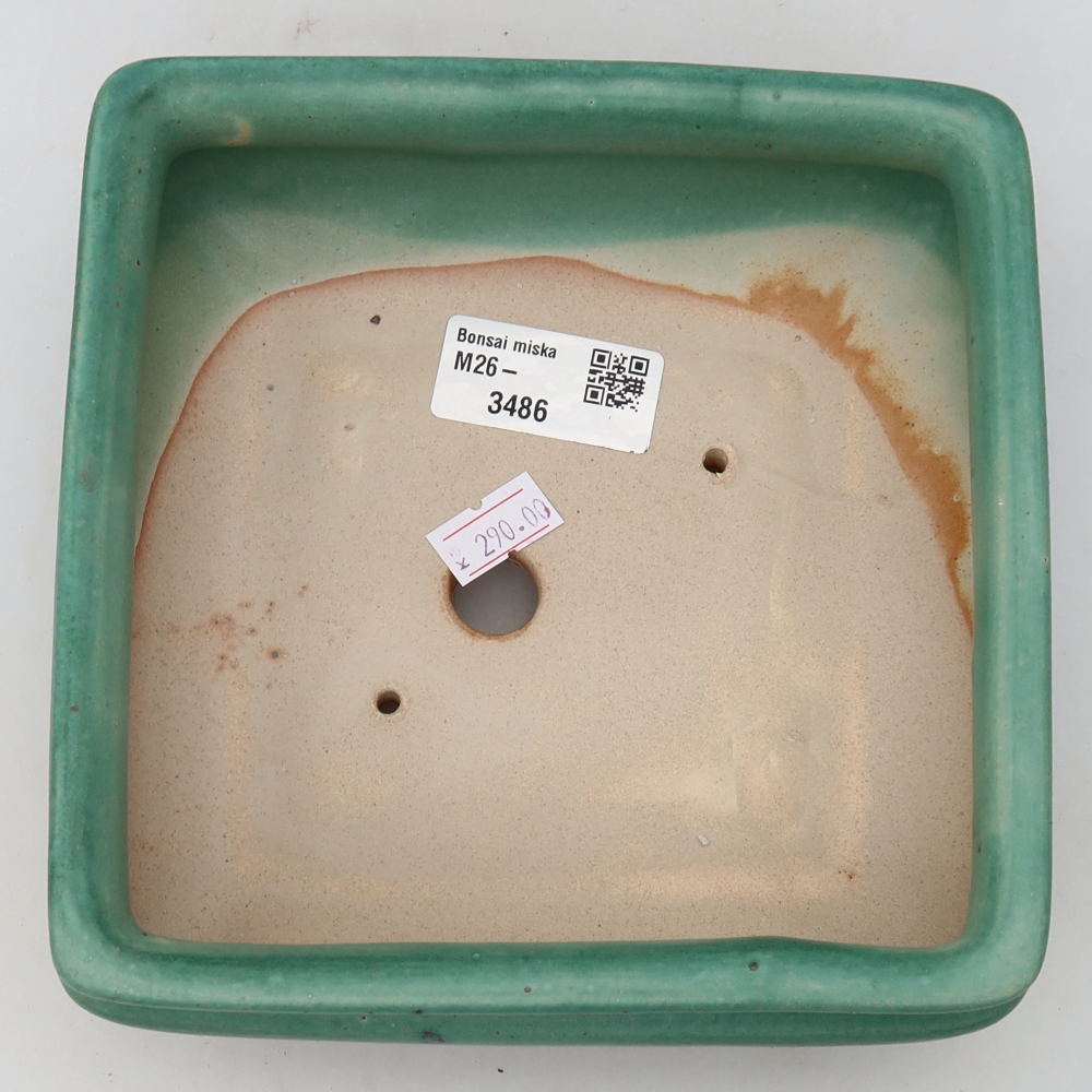 Bonsaischale aus Keramik 15,5 x 15,5 x 6 cm, grün
