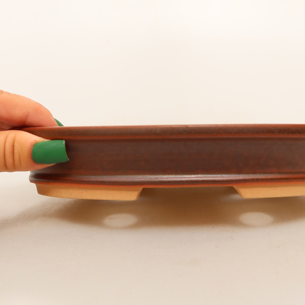 Keramikschale  21 x 15 x 4 cm, Farbe: braun