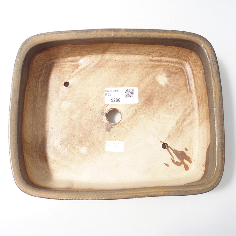 Bonsaischale aus Keramik 22 x 19 x 5,5 cm, braun
