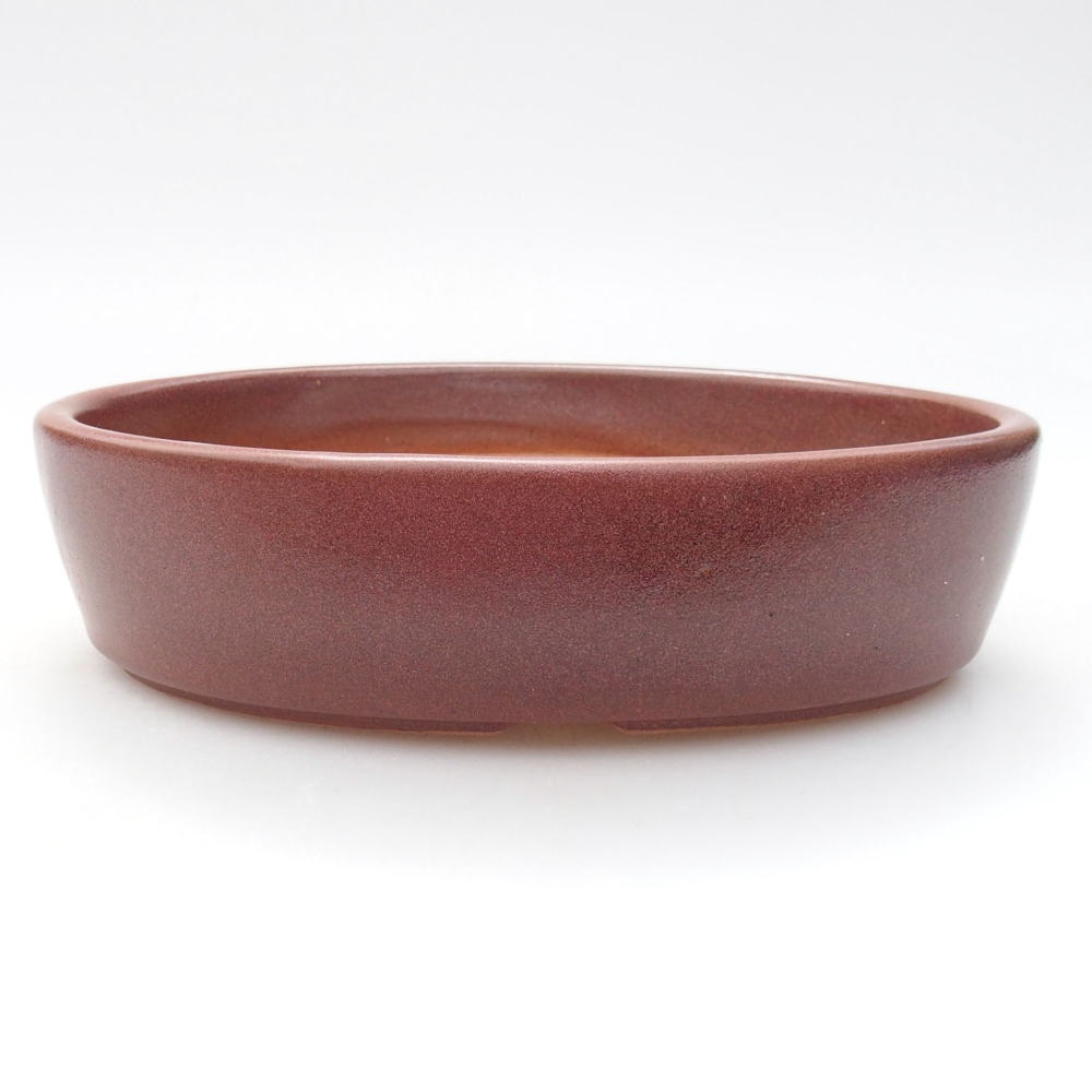 Bonsaischale aus Keramik 16 x 11,5 x 4 cm, Farbe burgunderrot