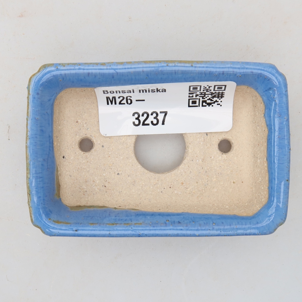 Keramik-Bonsai-Schale, 7 × 5 × 2 cm, Farbe: Blau