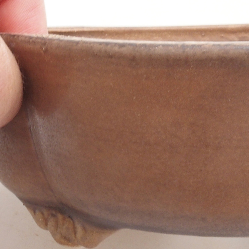 Bonsaischale aus Keramik 10 x 8,5 x 4 cm, braun
