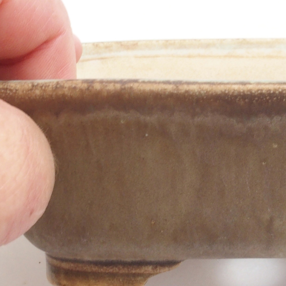 Bonsaischale aus Keramik 10 x 8,5 x 4 cm, braun