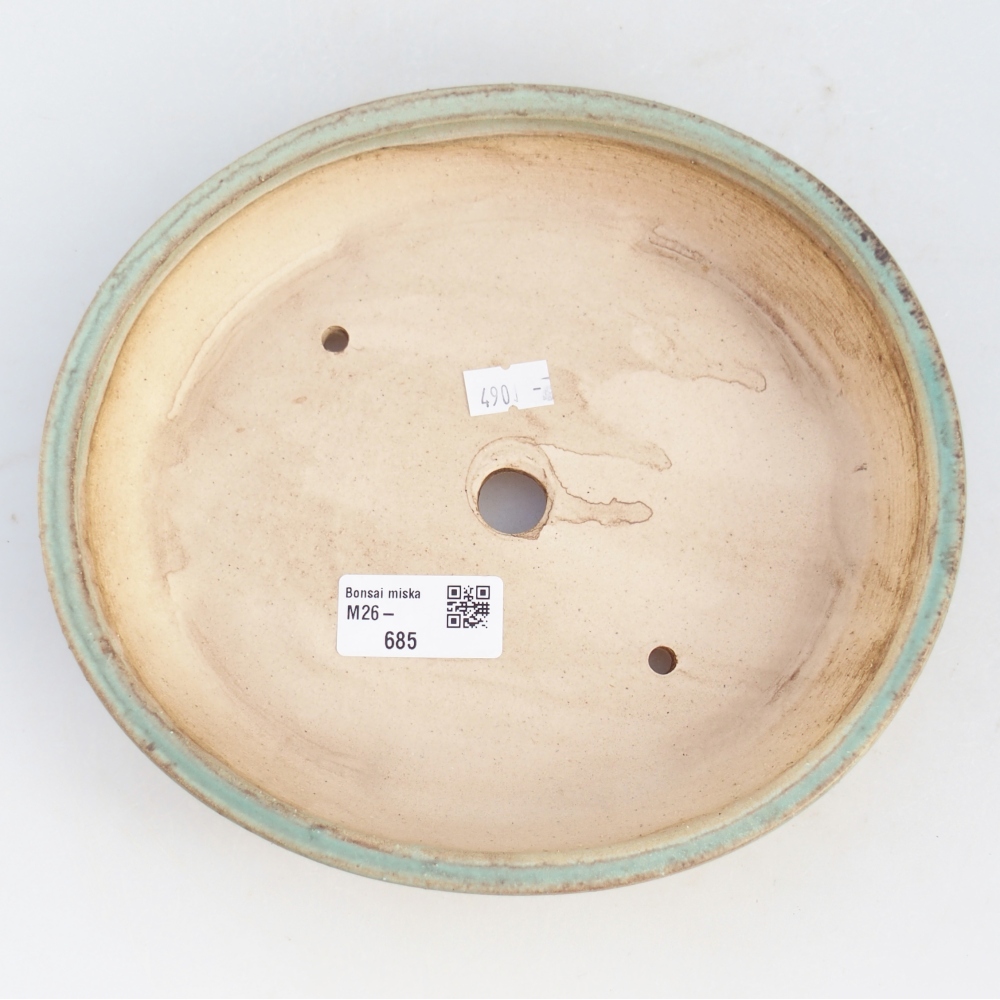 Bonsaischale aus Keramik 21 x 19 x 4,5 cm, grün