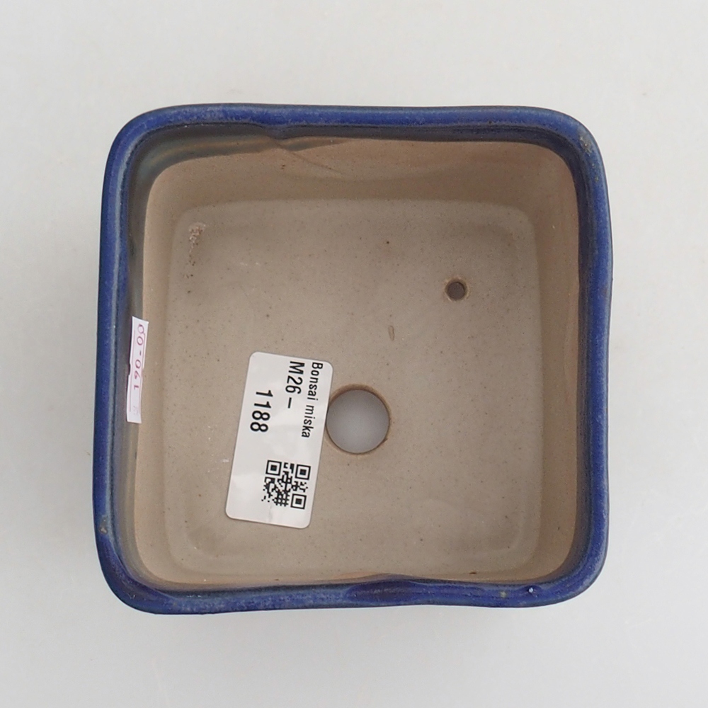 Bonsaischale aus Keramik 10 x 10 x 8 cm, Farbe blau