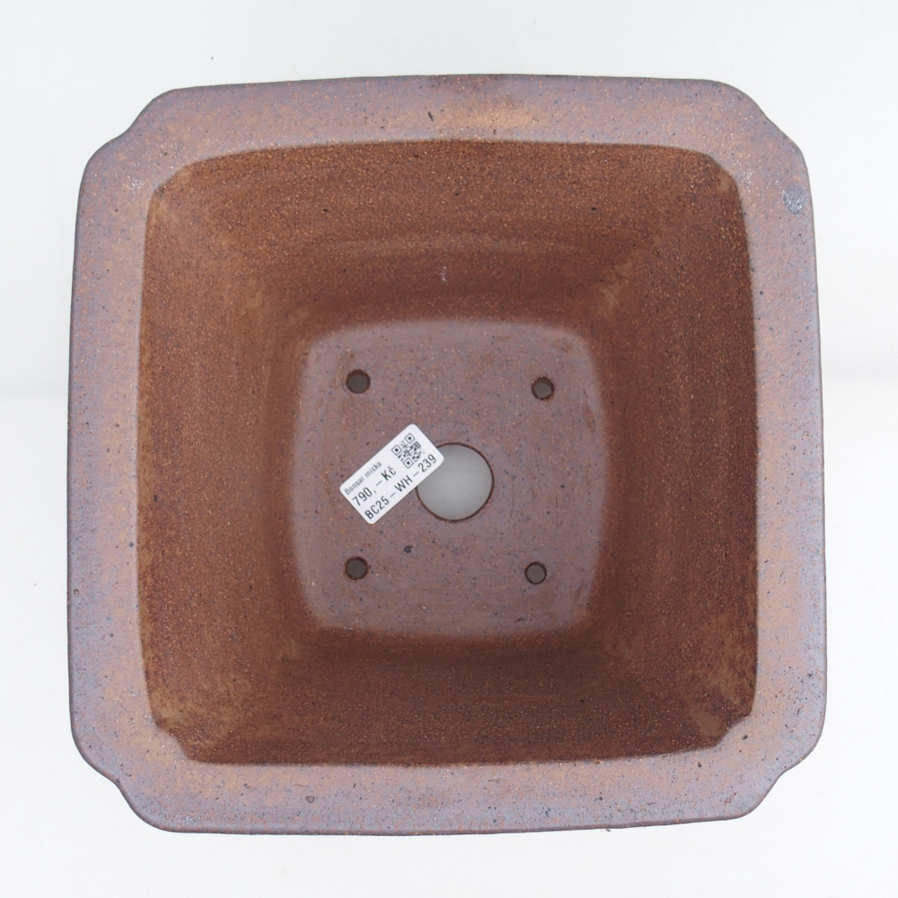 Bonsaischale aus Keramik 23,5 x 23,5 x 17 cm, metallfarben