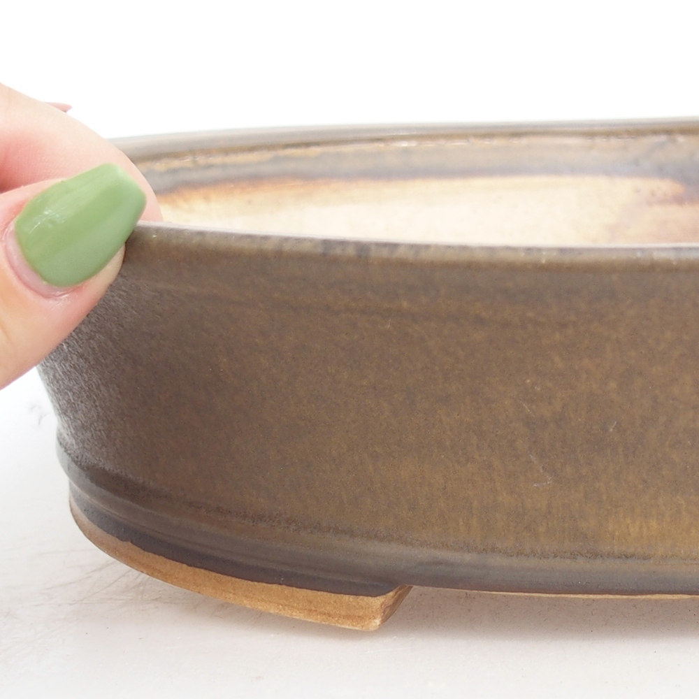 Bonsaischale aus Keramik 28 x 25 x 6,5 cm, braun