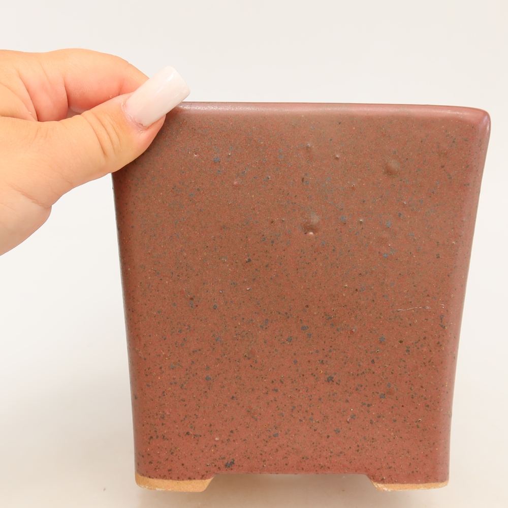 Keramik-Bonsai-Schale 13 x 13 x 14 cm, Farbe: Rosa