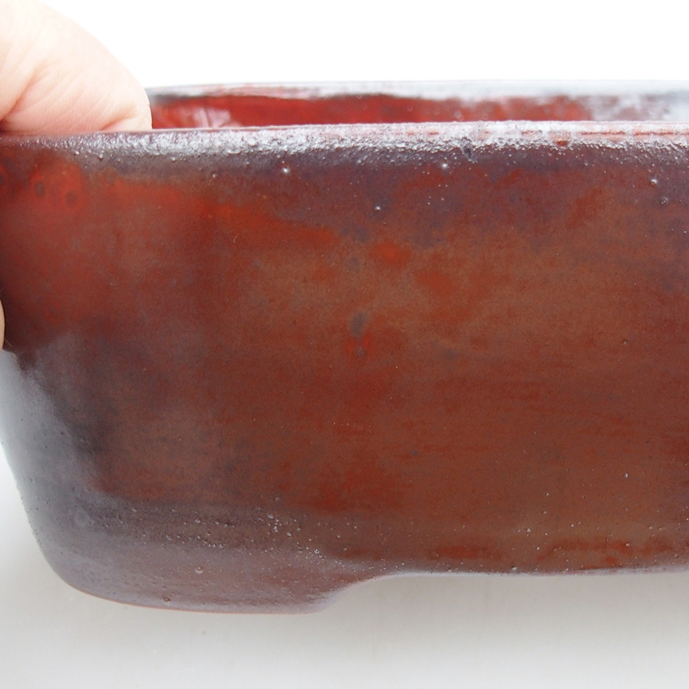 Bonsaischale aus Keramik 23 x 17 x 7,5 cm, Farbe rot