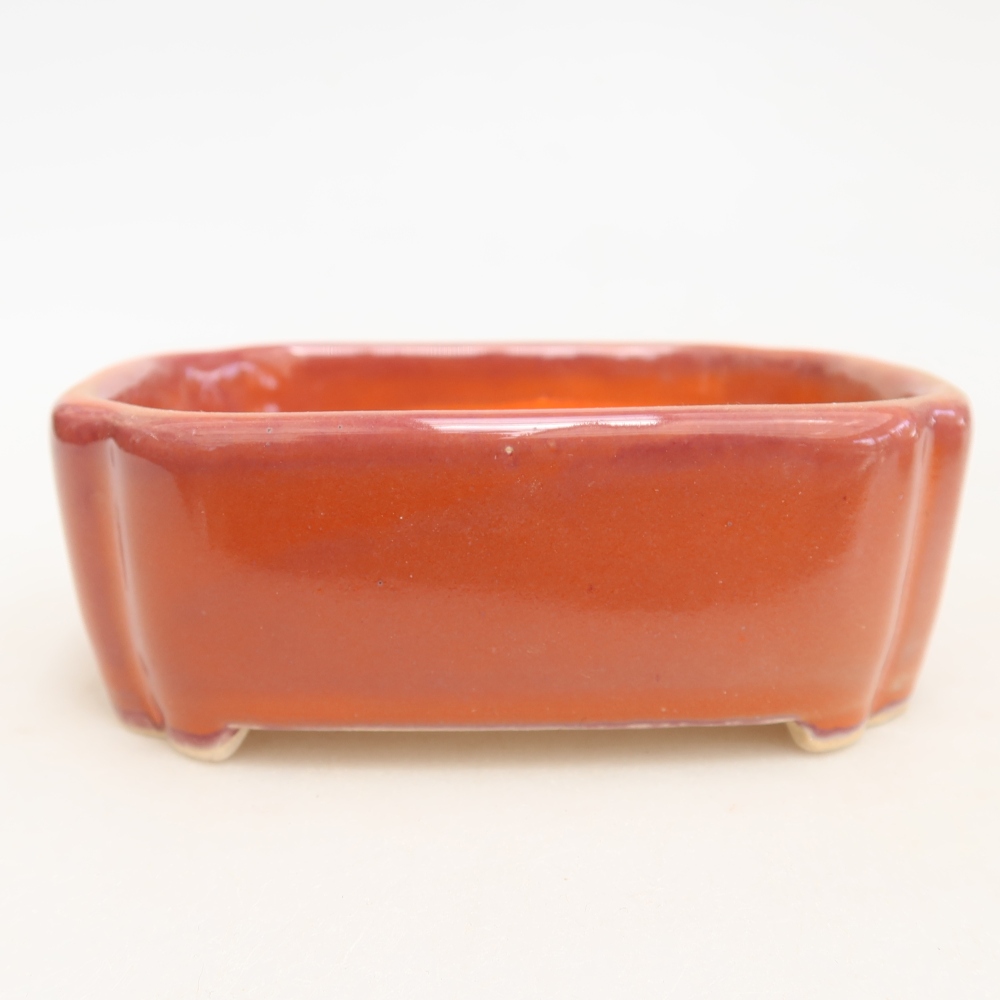 Keramik-Bonsai-Schale, 10,5 × 8 × 4 cm, Farbe: Orange