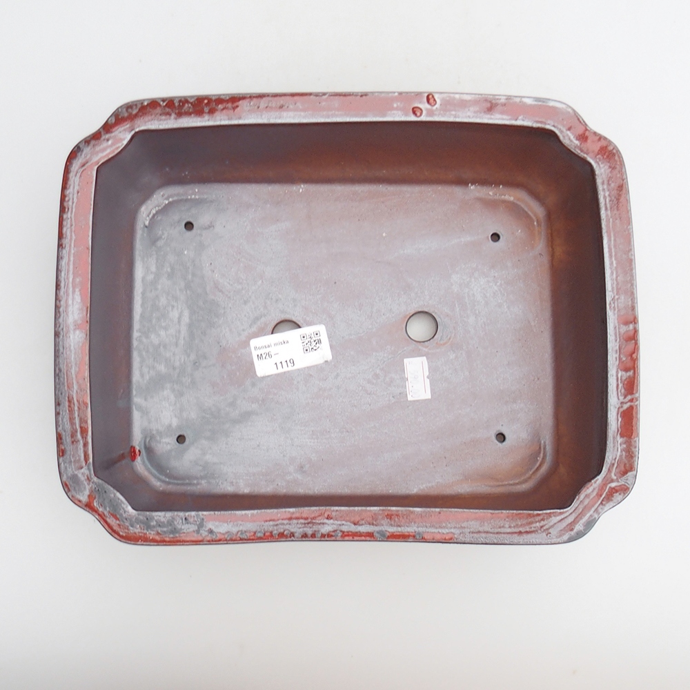 Bonsaischale aus Keramik 27 x 21 x 7 cm, Farbe rot