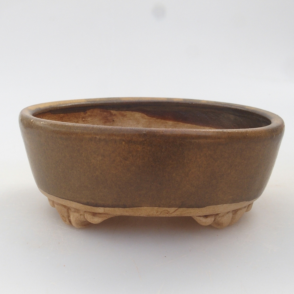 Bonsaischale aus Keramik 10 x 8,5 x 4 cm, braun