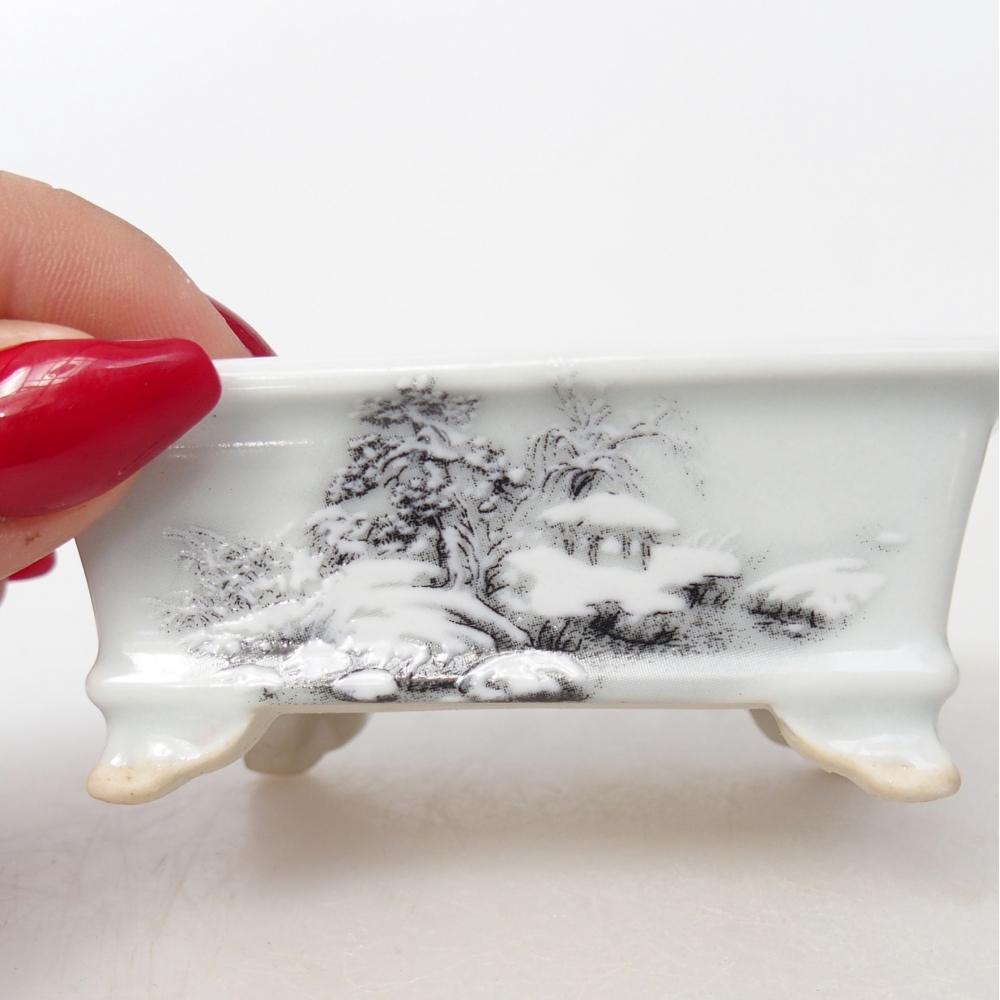 Mini-Bonsaischale 8 x 6 x 3 cm, weiß