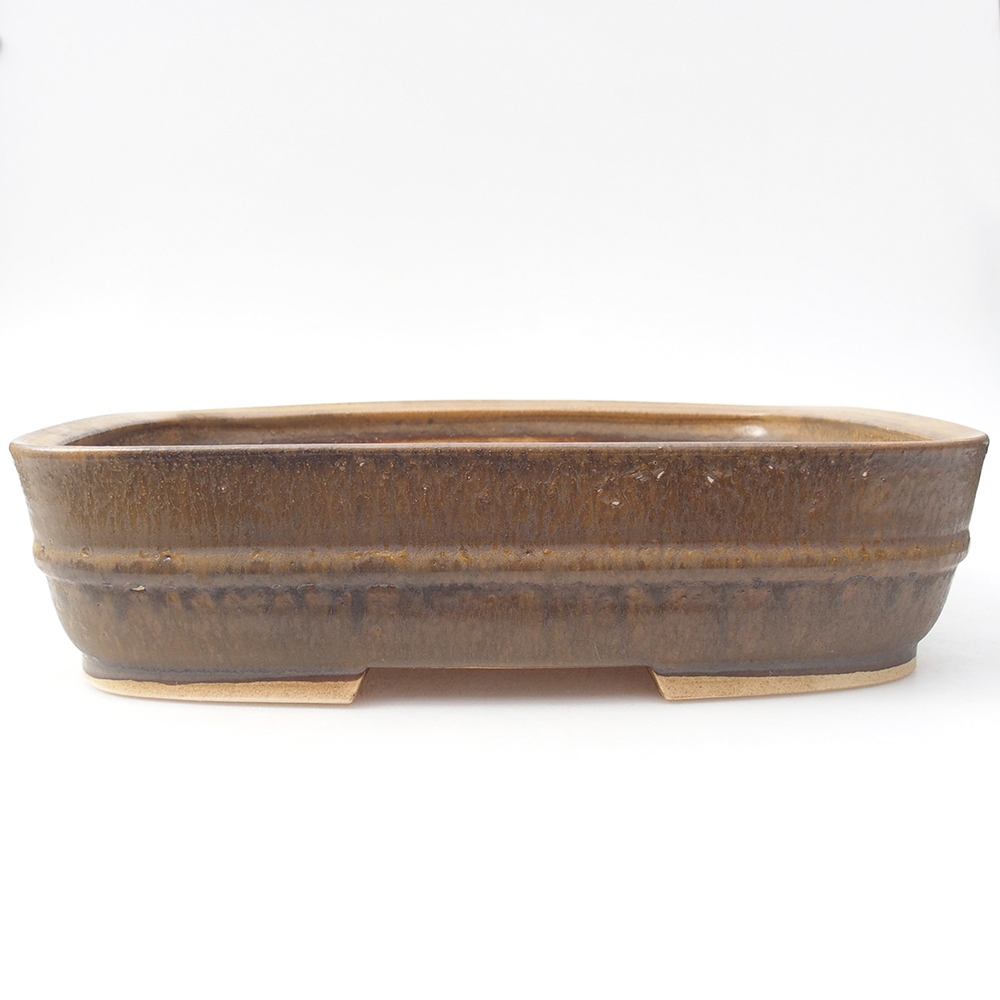 Bonsaischale aus Keramik 29 x 24 x 7 cm, braun