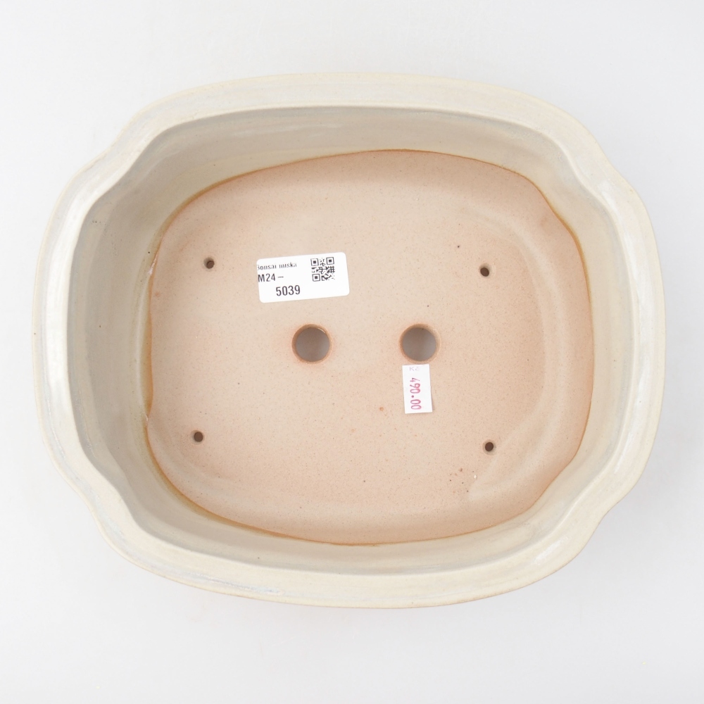 Bonsaischale aus Keramik 24,5 x 21 x 7 cm, Farbe beige