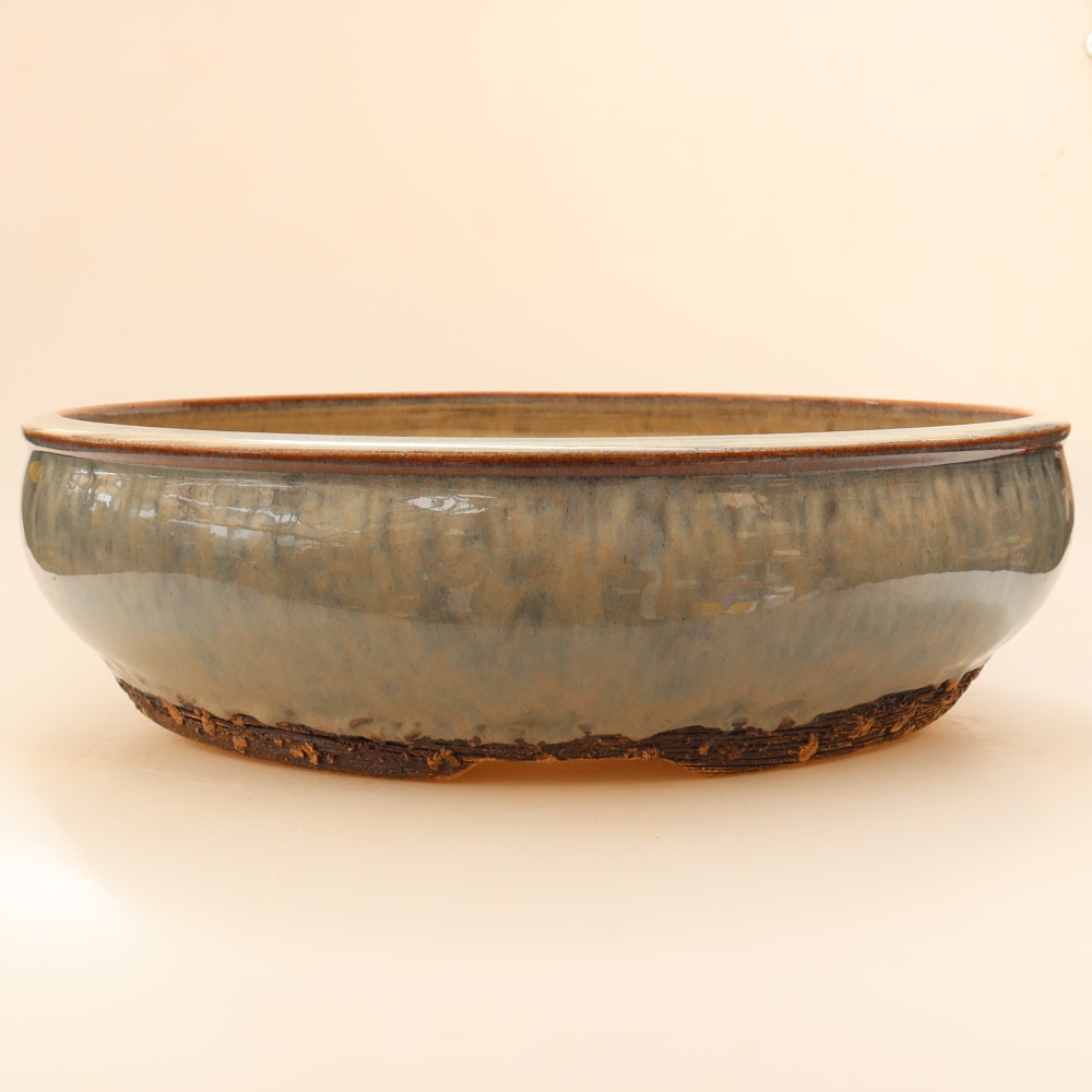 Keramik-Bonsai-Schale 33 x 33 x 9 cm, Farbe: grau – NUR PERSÖNLICHE ABHOLUNG oder Transport auf Paletten