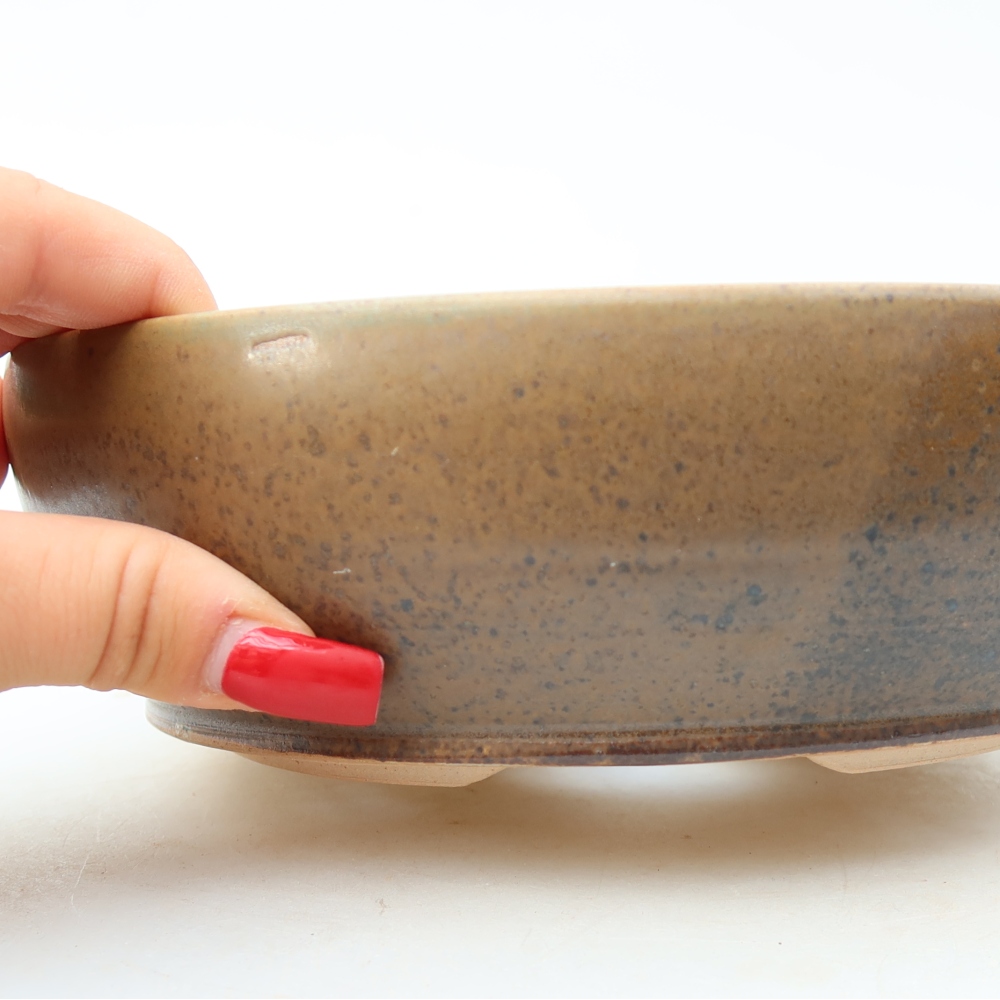Keramik-Bonsai-Schale 19,5 x 19,5 x 6,5 cm, Farbe: braun
