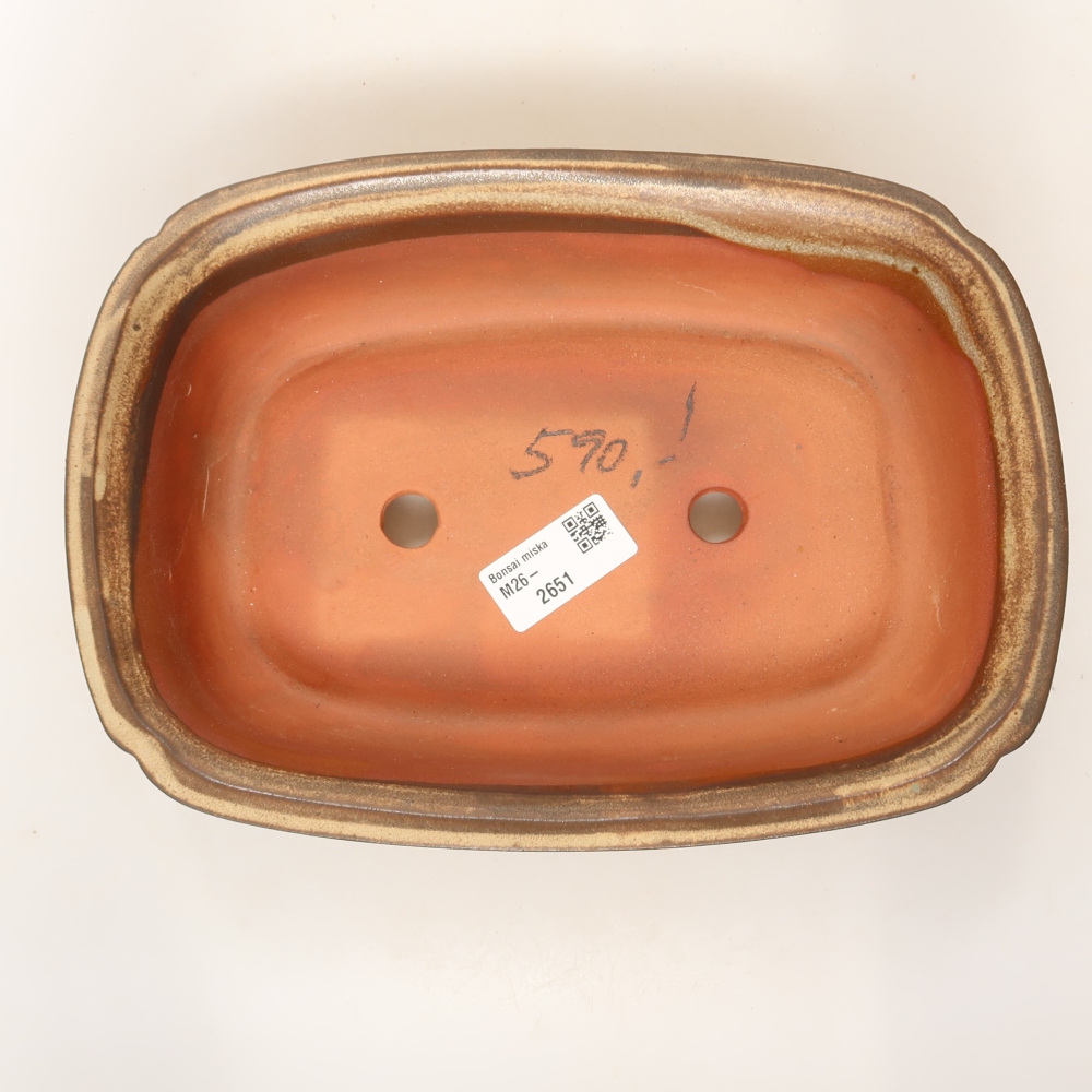 Keramikschale  24,5 x 17,5 x 6 cm, Farbe: braun
