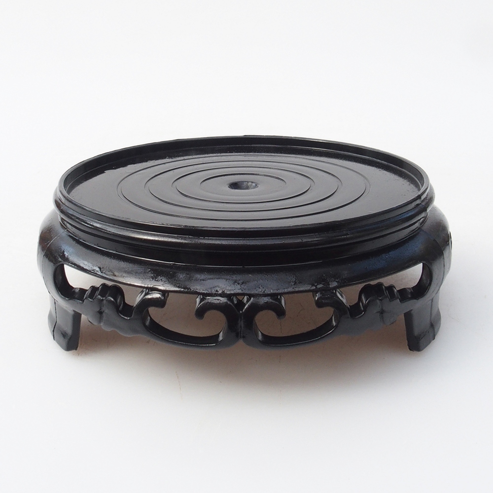 Bonsai-Tisch Kunststoff rund 10 x 10 x 3,5 cm, schwarz