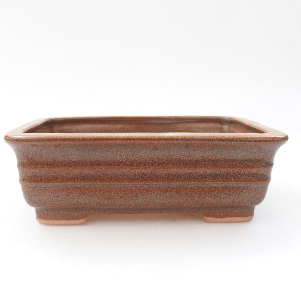 Bonsaischale aus Keramik 13,5 x 9,5 x 4,5 cm, braun