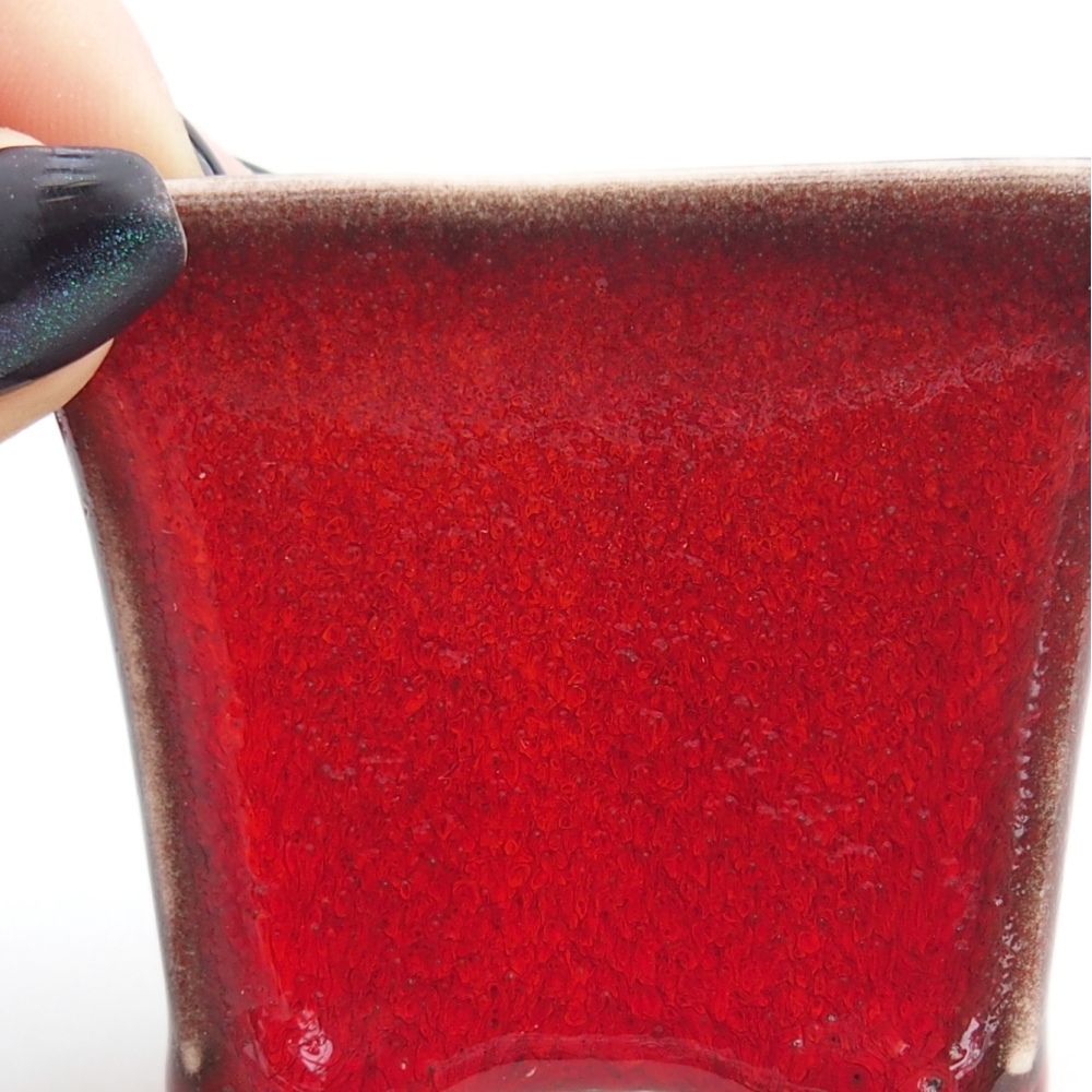 Mini-Bonsaischale 6 x 6 x 5 cm, Farbe rot