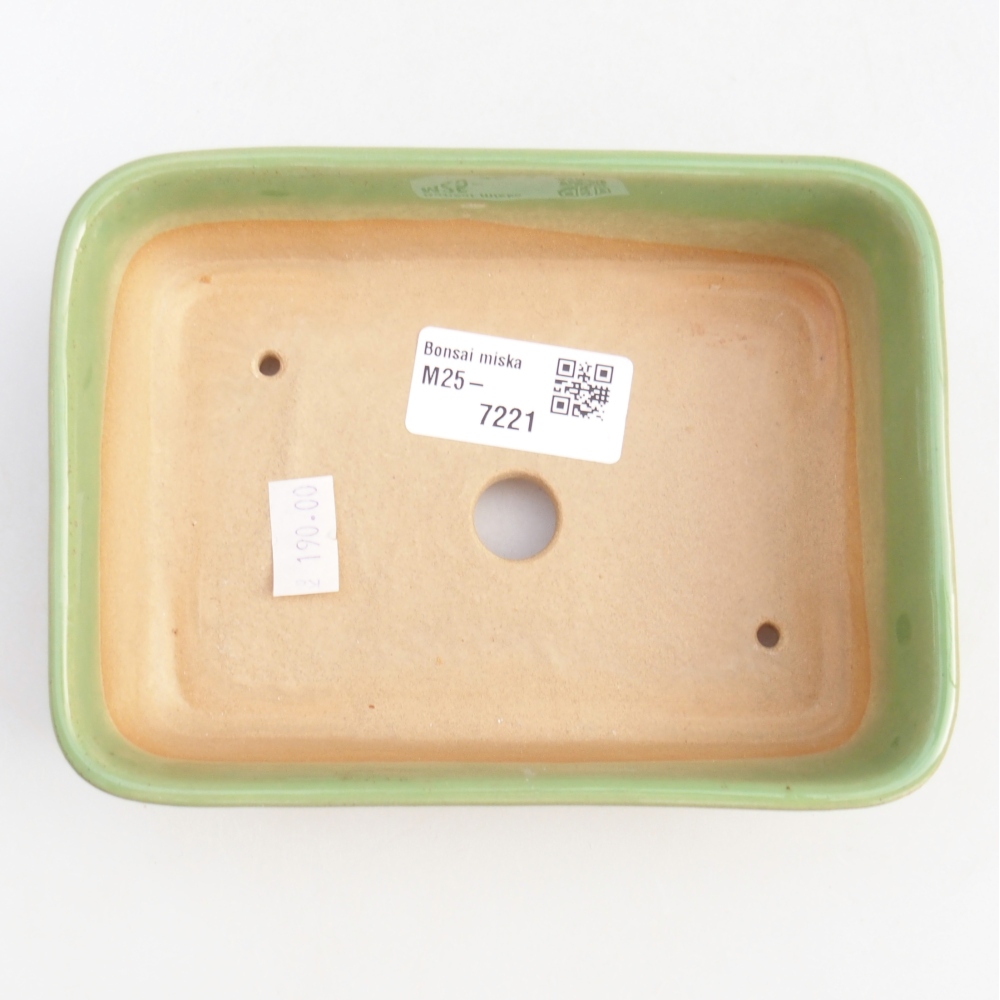 Bonsaischale aus Keramik 14,5 x 10,5 x 4,5 cm, grün