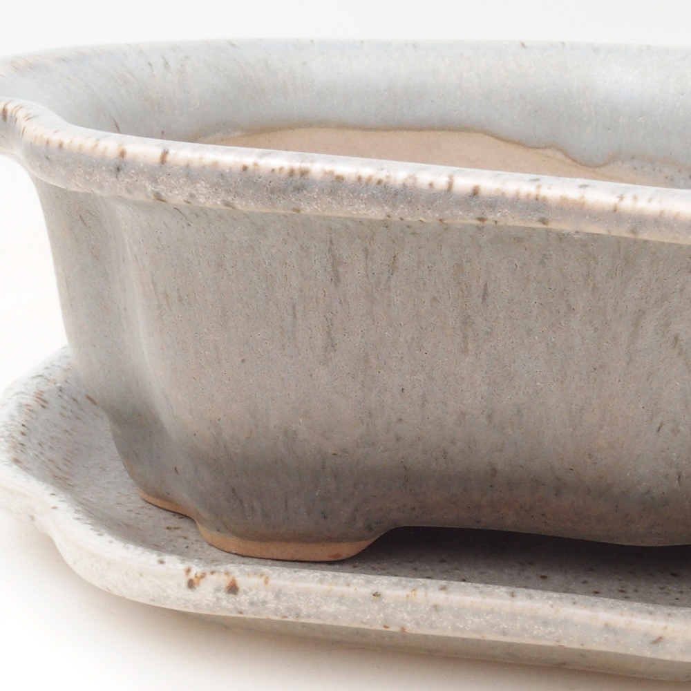 Bonsaischale + Untertasse H51 - 18x14x5 cm - beige