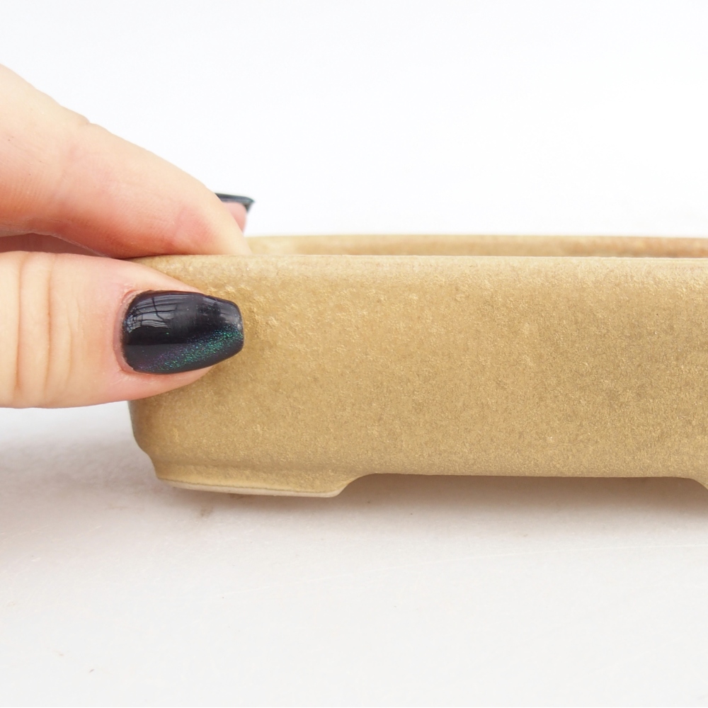 Bonsaischale aus Keramik 12,5 x 9,5 x 3,5 cm, Farbe beige