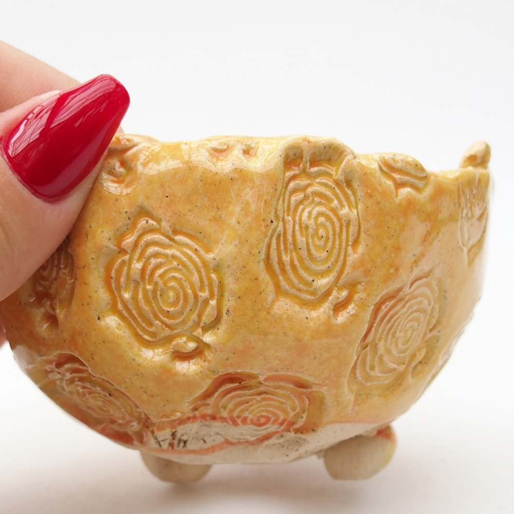 Keramikschale 8,5 x 8,5 x 6 cm , gelb