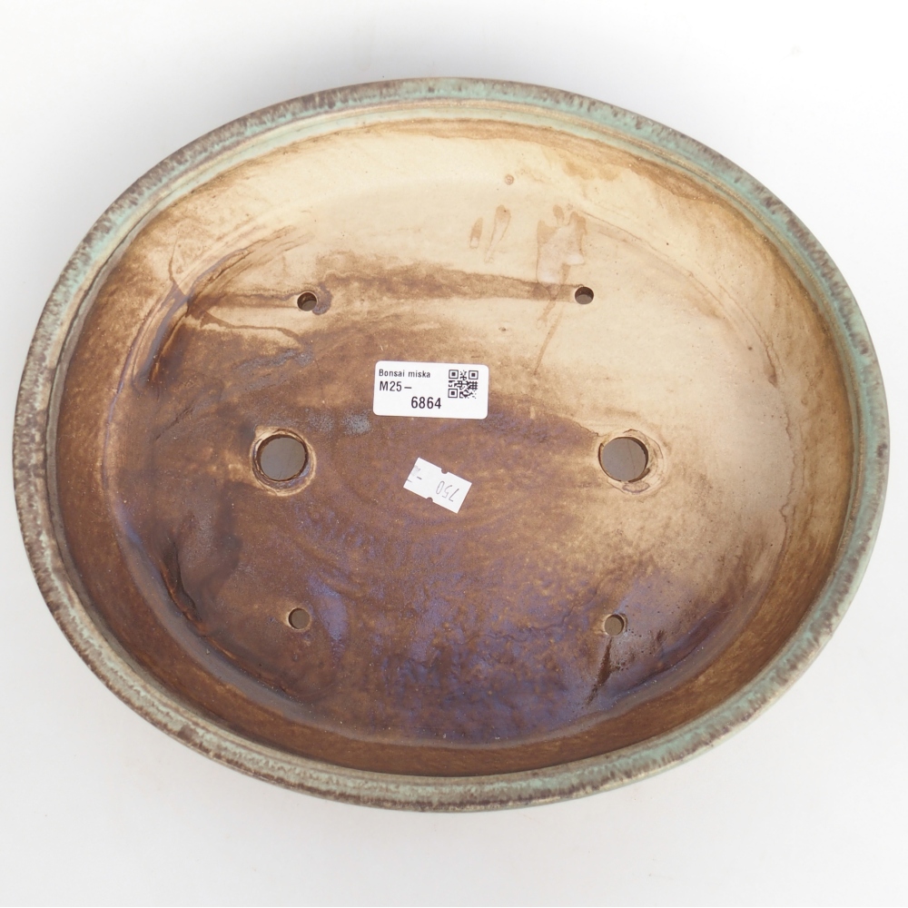 Bonsaischale aus Keramik 28 x 24 x 6 cm, grün