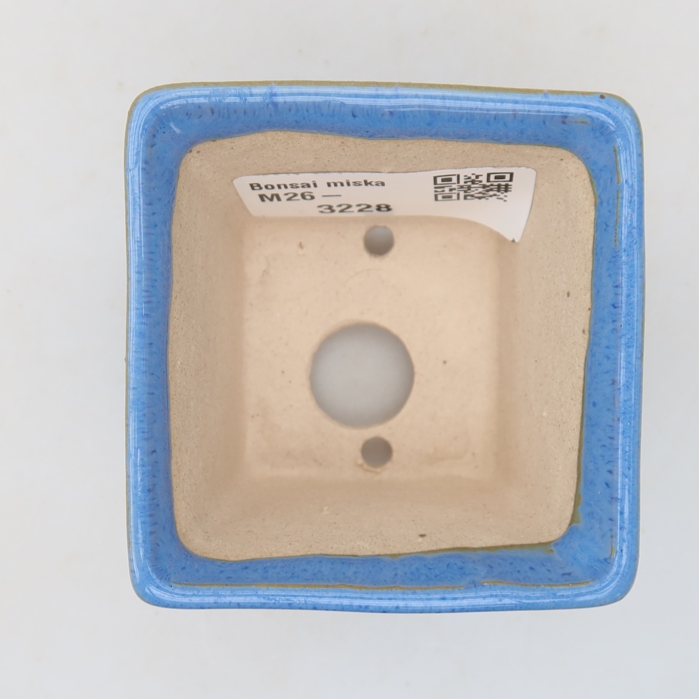 Bonsaischale aus Keramik 6,5 x 6,5 x 5 cm, Farbe blau