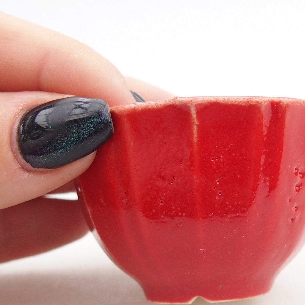 Mini-Bonsaischale 5,5 x 5,5 x 3,5 cm, Farbe rot