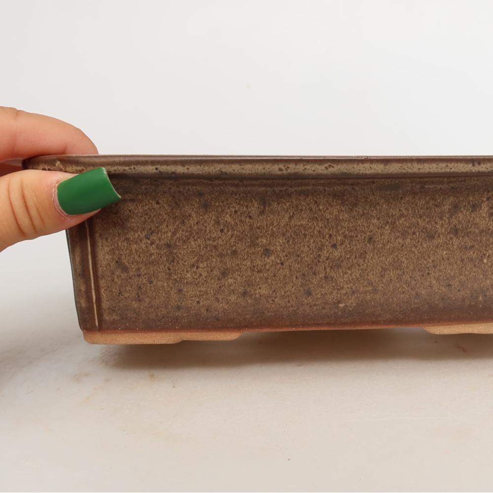Keramikschale  20 x 15,5 x 5,5 cm, Farbe: braun