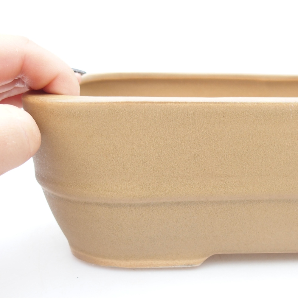 Bonsaischale aus Keramik 28 x 21 x 7,5 cm, Farbe beige