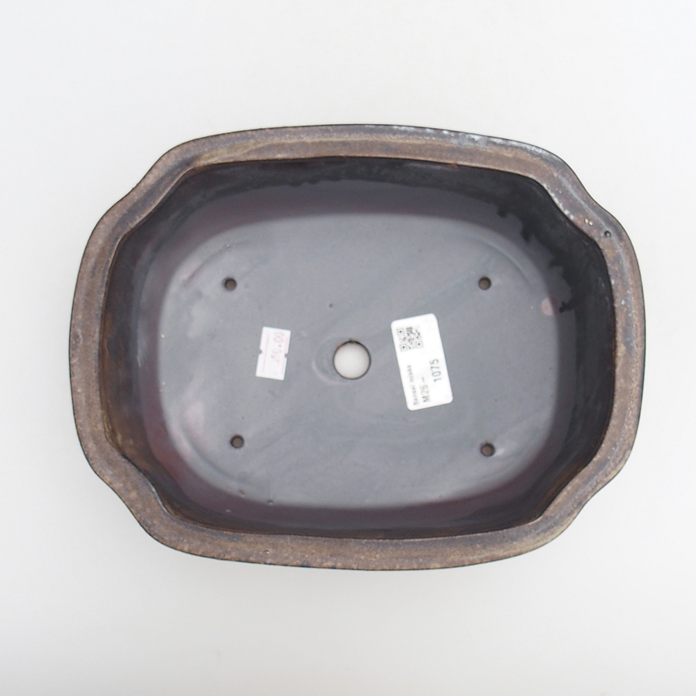 Bonsaischale aus Keramik 22 x 16,5 x 7 cm, metallfarben