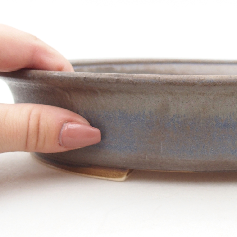 Bonsaischale aus Keramik 24 x 21 x 5 cm, Farbe blau