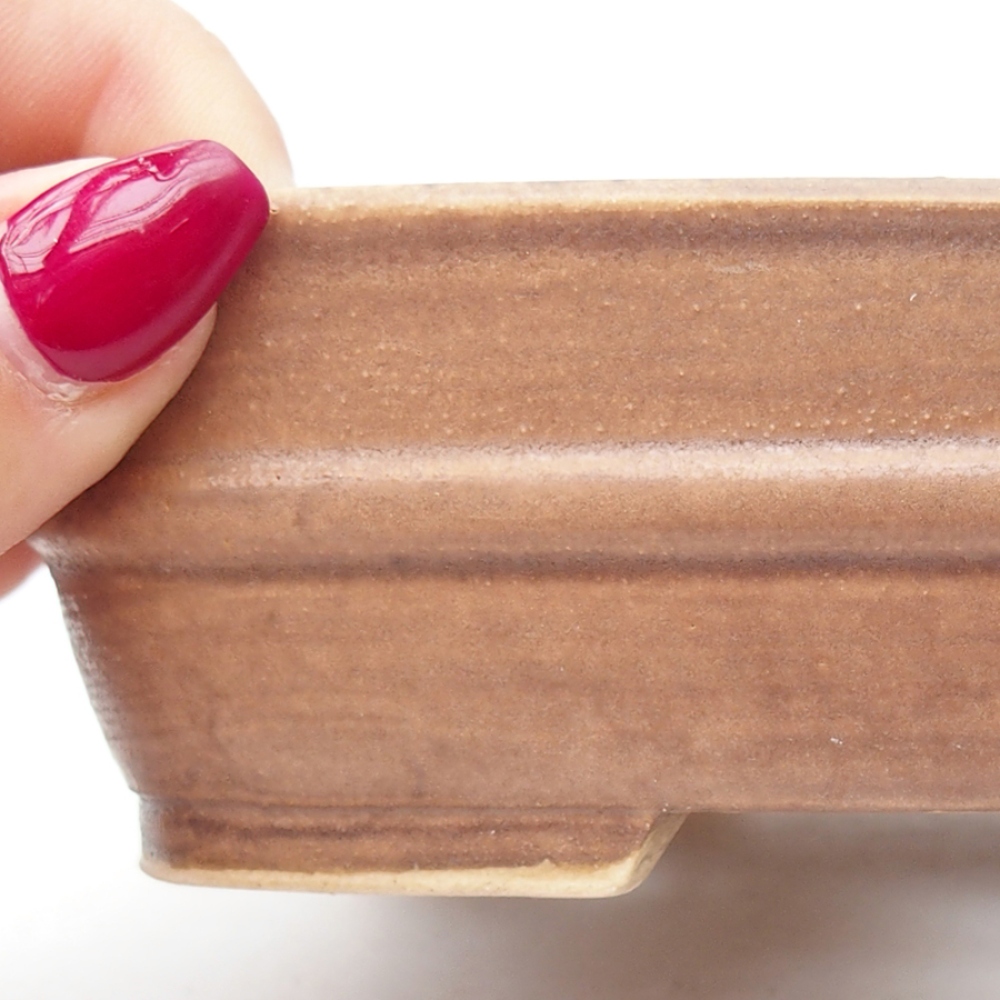 Bonsaischale aus Keramik 14,5 x 11,5 x 4 cm, braun