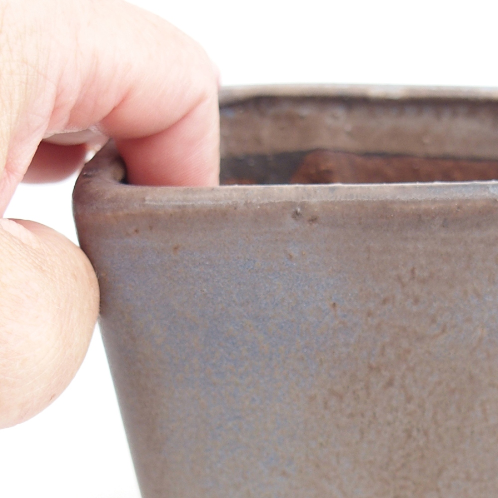 Bonsaischale aus Keramik 10 x 10 x 12 cm, braun