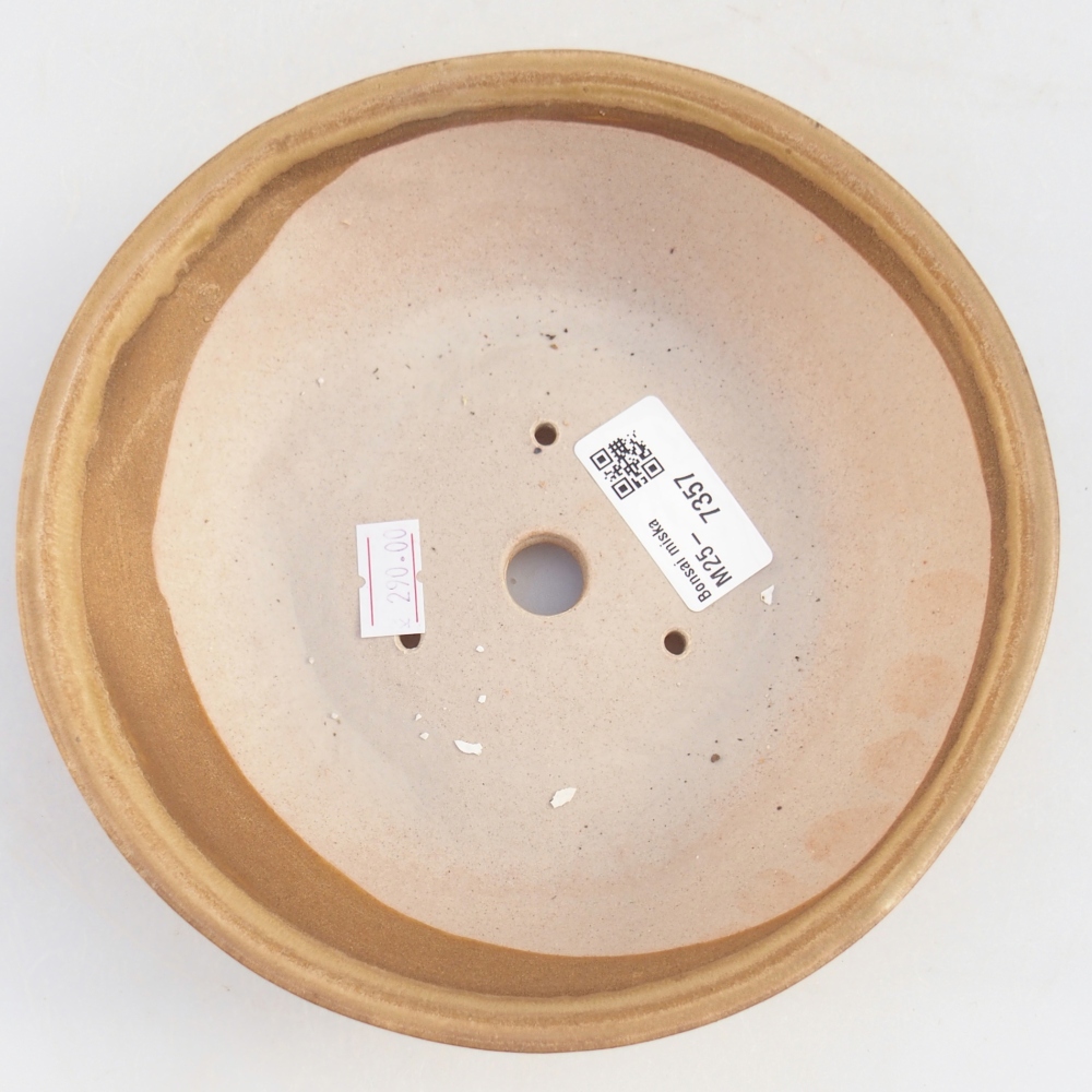 Bonsaischale aus Keramik 17,5 x 17,5 x 5 cm, Farbe beige