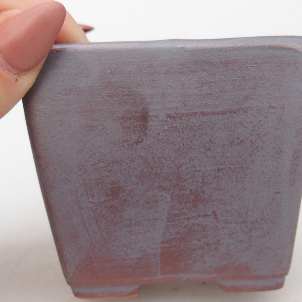 Bonsaischale aus Keramik 7,5 x 7,5 x 7 cm, metallfarben