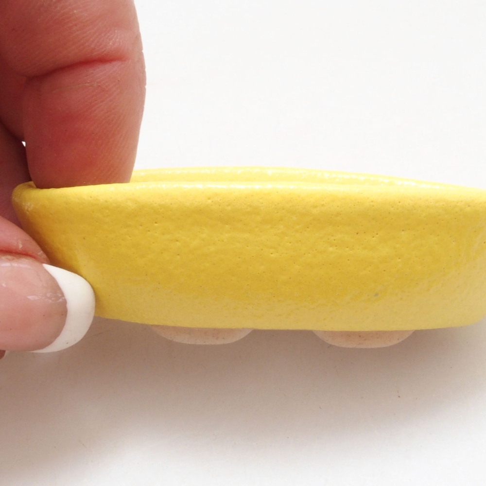 Bonsaischale aus Keramik 6,5 x 3,5 x 2 cm, gelb